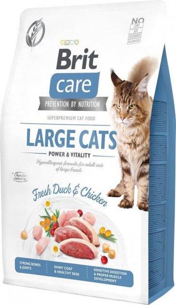 Brit Care Cat Grain Free Large Cats Power & Vitality 7 кг - корм з качкою та куркою для котів великих порід 171309/0907 фото