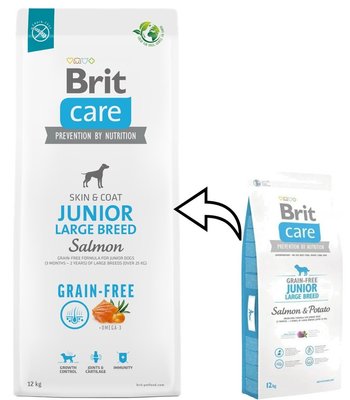 Brit Care GF Junior Large Breed Salmon & Potato 12 кг для цуценят і молодих собак великих порід з лососем