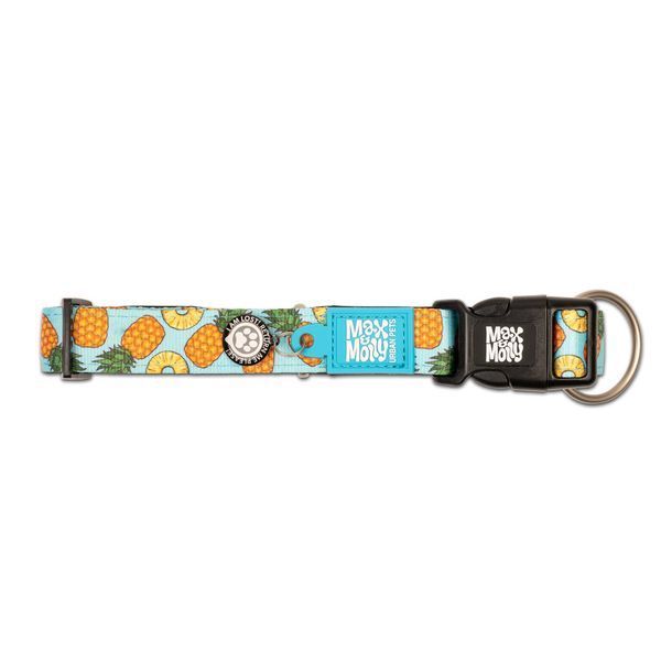 Max&Molly (Макс енд Моллі) Smart ID Collar - Нашийник для собак Sweet Pineapple з принтом Солодкий ананас, M 225083 фото