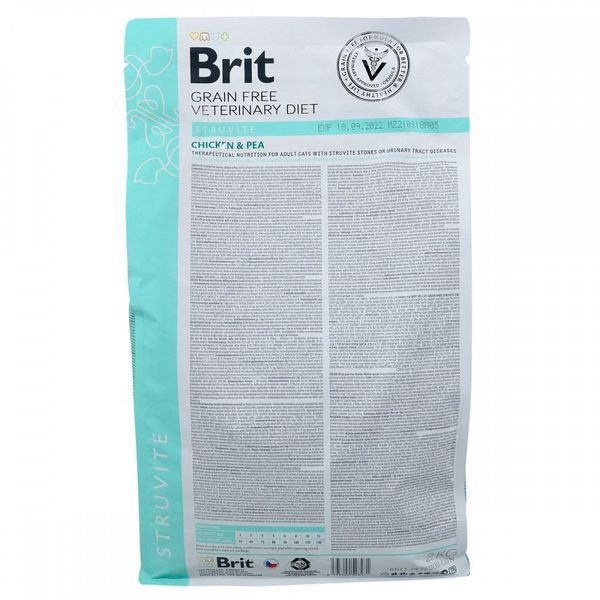 Корм сухий Brit Grain Free VetDiet Cat Struvite для котів з сечокам яною хворобою з куркою та горохом 2 кг 170954/528271 фото