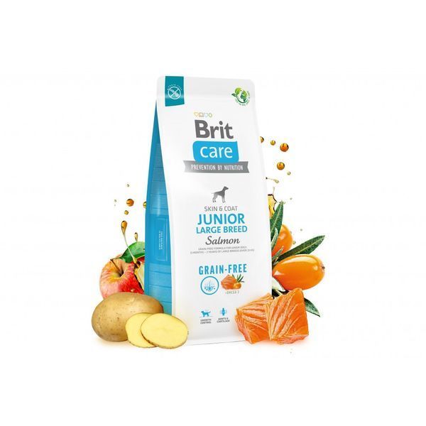 Корм сухой Brit Care Dog Grain-free Junior Large Breed для молодых собак крупных пород беззерновой с лососем 12 кг 172201 фото