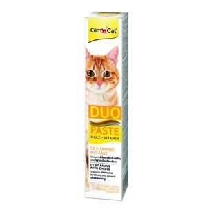 Паста GimCat DUO PASTE Multi-vitamin 12 vitamins with cheese для котів усіх порід 12 вітамінів та сир 50г G-421841 фото