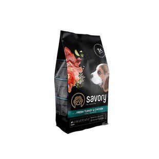 Корм сухий Savory Puppy rich in Fresh Turkey and Chicken для цуценят всіх порід зі свіжою індичкою і куркою 3 кг 30297 фото