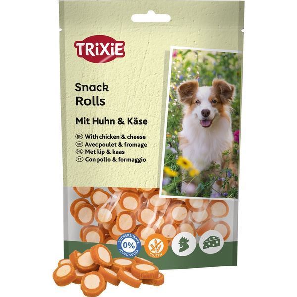 Ласощі Trixie Rolls with Chicken & Cheese для собак роли з куркою та сиром 100 г 31589 фото