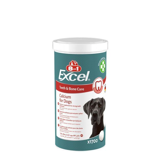 Вітаміни 8in1 Excel Calcium для цуценят та дорослих собак для зубів та кісток кальцій 1700 шт 661832 фото