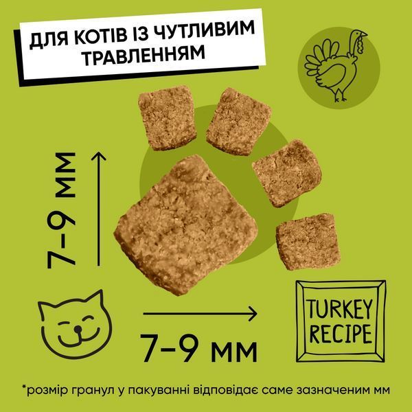 Корм сухий HalfHalf для котів із чутливим травленям з індичкою 300 г 20949 фото
