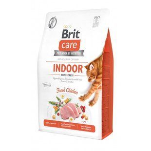Корм сухий Brit Care Cat Grain Free Indoor Anti-stress для дорослих домашніх котів гіпоалергенний з куркою 2 кг 171302/0853 фото
