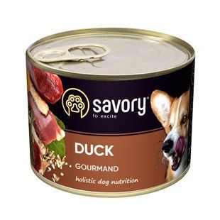 Корм влажный Savory Dog Gourmand Duck паштет для взрослых собак всех пород с уткой 200 г 30464 фото