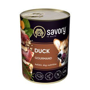 Корм влажный Savory Dog Gourmand Duck паштет для взрослых собак всех пород с уткой 400 г 30471 фото