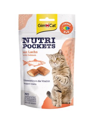 Nutri Pockets д/кошек Лосось+Омега 3+6 60г G-419299/400730 фото