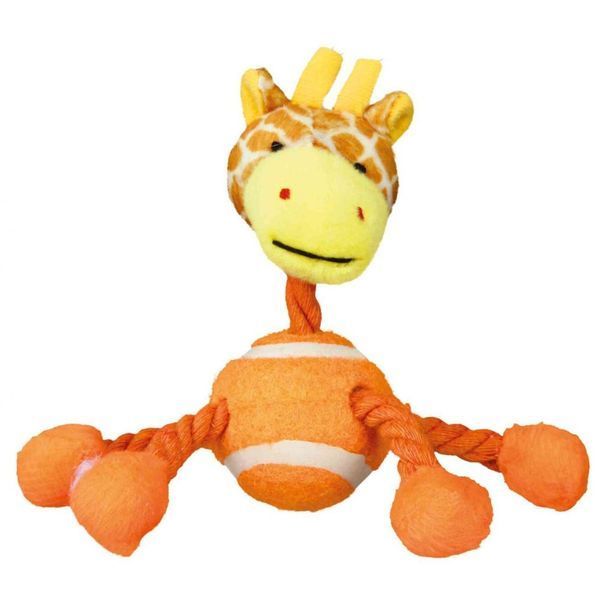 Игрушка Trixie для собак Животное с теннисным мячом и веревкой плюш 16 см 3612_1шт фото