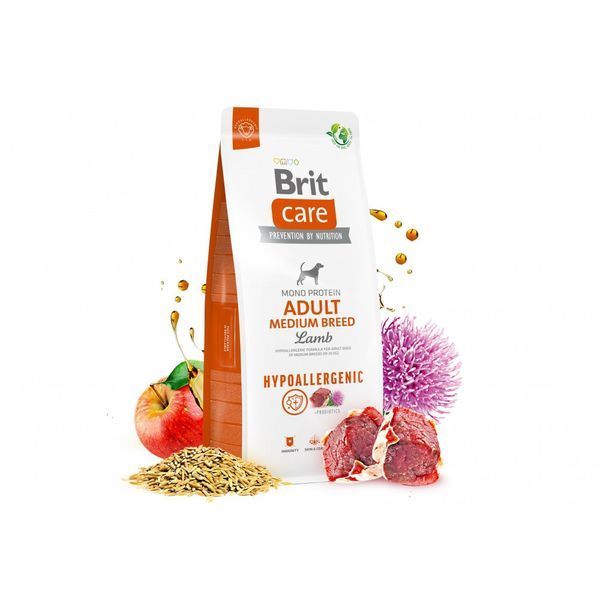 Корм сухий Brit Care Dog Hypoallergenic Adult Medium Breed для собак середніх порід гіпоалергенний з ягням 1 кг 172214 фото