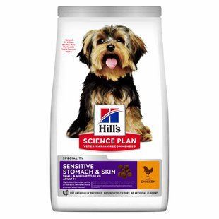 Hill&rsquo;s SCIENCE PLAN Adult Sensitive Stomach&Skin Small&MIni Сухий корм при чутливому шлунку та шкірі для дорослих малих і мініатюрних собак, з куркою, 3 кг 604342 фото