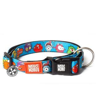 Max&Molly (Макс енд Моллі) Smart ID Collar - Нашийник для собак Little Monsters з принтом Маленькі монстри, L 183084 фото
