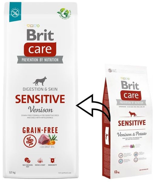 Brit Care Sensitive Venison 3 кг – гипоаллергенный корм для собак с олениной br303 фото