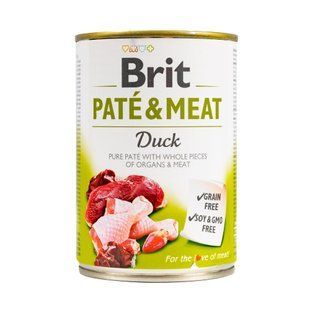 Корм вологий Brit Care Pate and Meat для дорослих собак з качкою 400 г 100860/100075/0304 фото