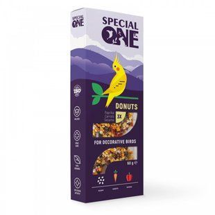 Ласощі Special One Пончики для декоративних птахів паприка морква кунжут 60 г PR242517 фото