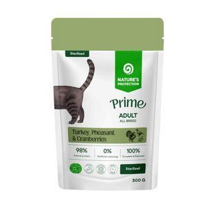 Nature's Protection Prime Sterilised Adult Cats Turkey, Pheasant and Cranberries Вологий корм для стерилізованих котів з індичкою, фазаном і журавлиною, 300 г NPPR47918 фото