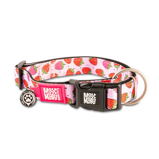 Max&Molly (Макс енд Моллі) Smart ID Collar - Нашийник для собак Strawberry Dream з принтом Полунична мрія, L 221084 фото
