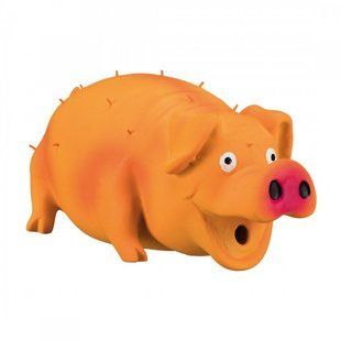 Игрушка Trixie для собак Поросенок с щетиной и пискавкой латекс 21 см 35499 фото
