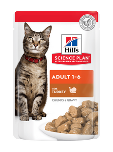 Hill's SCIENCE PLAN Adult Вологий корм для дорослих котів, з індичкою, пауч, 85г 604004 фото