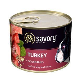 Корм влажный Savory Dog Gourmand Turkey паштет для взрослых собак всех пород с индейкой 200 г 30501 фото