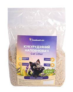 Наповнювач "Охайний кіт", кукурудзяний, з ароматом лаванди, 2,5кг ОК-05 фото
