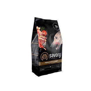 Корм сухой Savory Adult All Breeds rich in Fresh Duck and Rabbit для собак всех пород со свежей уткой и кроликом 1 кг 30167 фото