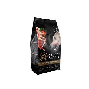 Корм сухой Savory Adult All Breeds rich in Fresh Duck and Rabbit для собак всех пород со свежей уткой и кроликом 3 кг 30174 фото