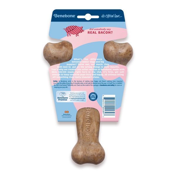 Іграшка Benebone Puppy Wishbone Bacon для гризіння Важіль зі смаком бекону розмір SMALL для цуценят вагою до 13 кг 829500 фото