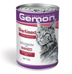 GEMON Cat Adult Sterilised зі шматочками яловичини 70300704 фото