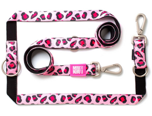 Max&Molly (Макс энд Молли) Multi-Function Leash - Поводок многофункциональный Leopard Pink с леопардовым принтом, S 120010 фото