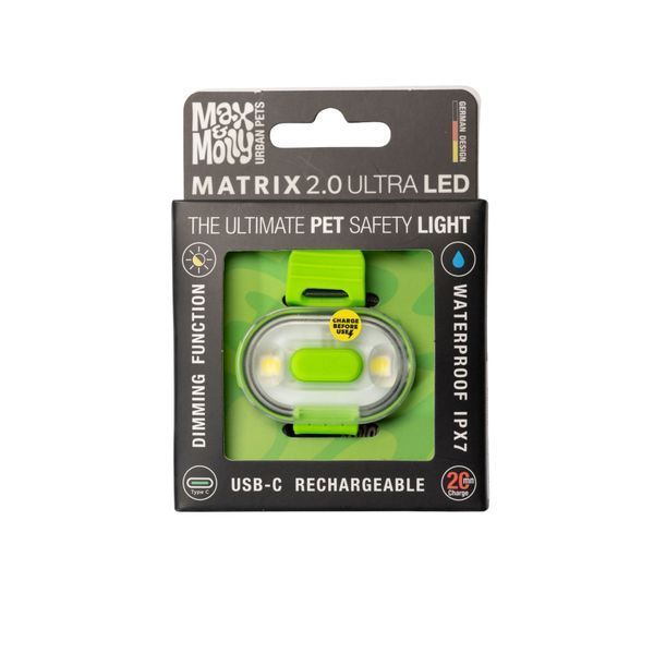 Світлодіодний ліхтарик для собак на нашийник Max & Molly Matrix Ultra LED Safety, зелений 800004 фото