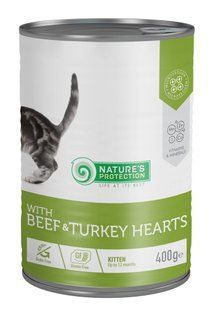 Nature's Protection Kitten Beef & Turkey hearts Вологий корм для кошенят з яловичиною і серцем індички, 400 г KIK45610 фото