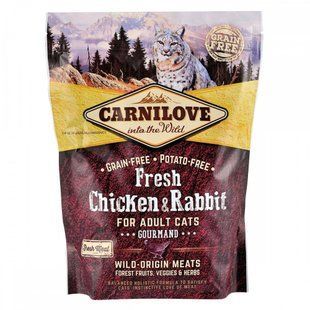 Корм сухий Carnilove Fresh Chicken and Rabbit Gourmand for Adult cats для дорослих котів з куркою та кроликом 400 г 170873/7373********** фото