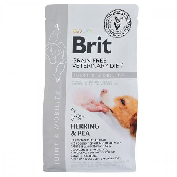 Корм сухий Brit Grain Free VetDiet Dog Mobility для собак для здоров_я суглобів з оселедцем лососем горохом та гречкою 2 кг 170953/8257 фото