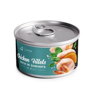 Корм влажный Savory Chicken Fillets rich in Shrimps in Jelly for Kittens филе курицы с креветками в желе для котят, 70 г 20963 фото