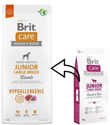 Brit Care Junior Large Breed Lamb & Rice 12 кг сухий корм для цуценят і молодих собак великих порід