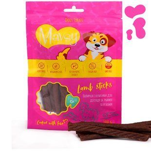 Ласощі палички для собак для догляду за зубами та яснами Mavsy (Мавсі) LAMB sticks з ягням, 100 г LSS04 фото