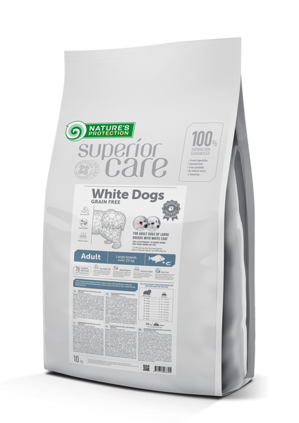 Nature's Protection Superior Care White Dogs Grain Free White Fish Adult Large Breeds Сухий беззерновий корм для дорослих собак великих порід з білою рибою, 10 кг NPSC46339 фото