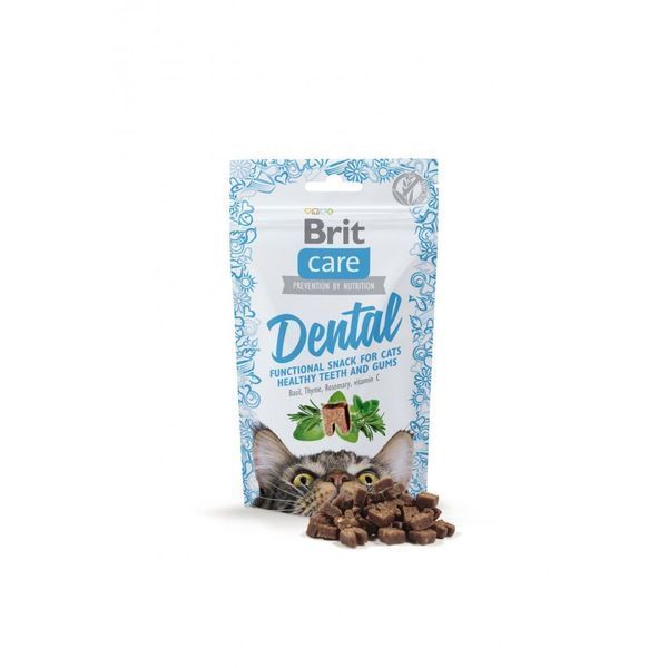 Функциональное лакомство Brit Care Cat Snack Dental для кошек для здоровья зубов и десен с индейкой 50 г 111263/1371 фото