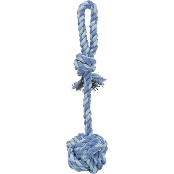 Игрушка Trixie для собак Мяч плетеный из каната с ручкой текстиль 5,5/30 см 3268 фото