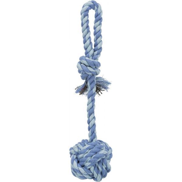 Игрушка Trixie для собак Мяч плетеный из каната с ручкой текстиль 5,5/30 см 3268 фото