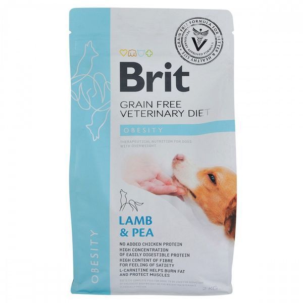 Корм сухой Brit Grain Free VetDiet Dog Obesity для собак для коррекции веса беззерновой с ягненком индейкой и... 170941/8073 фото