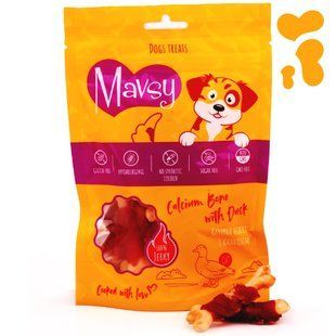 Ласощі для собак Mavsy (Мавсі) CALCIUM BONE with DUCK качина ніжка з кальцієм, 100 г LSD07 фото