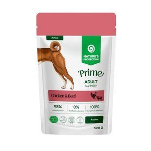 Nature's Protection Prime Active Adult Dogs Chicken and Beef Вологий корм для активних собак з куркою і яловичиною, 500 г NPPR70470 фото