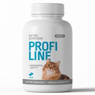 Вітаміни Provet PROFILINE для котів АКТИВ комплекс та виведення шерсті 180 таб PR243160 фото