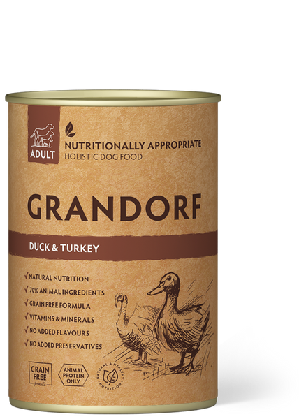 Grandorf Duck & Turkey Recipe 400 г – влажный корм для собак с уткой и индейкой GDDW1440 фото