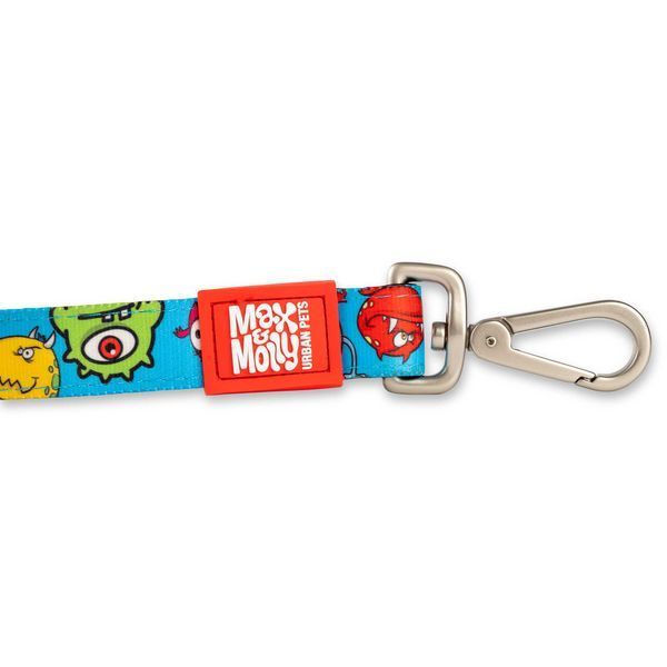 Max&Molly (Макс енд Моллі) Short Leash - Повідець короткий для собак Little Monsters з принтом Маленькі монстри, S 183006 фото