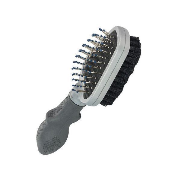Гребінець-щітка FURminator для котів та собак двостороння з гумовою ручкою та захисними кульками 691663 СПЕЦЦЕНА фото